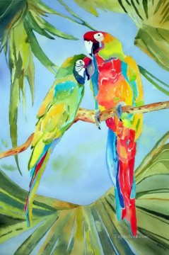  chatting Painting - parrots chatting birds